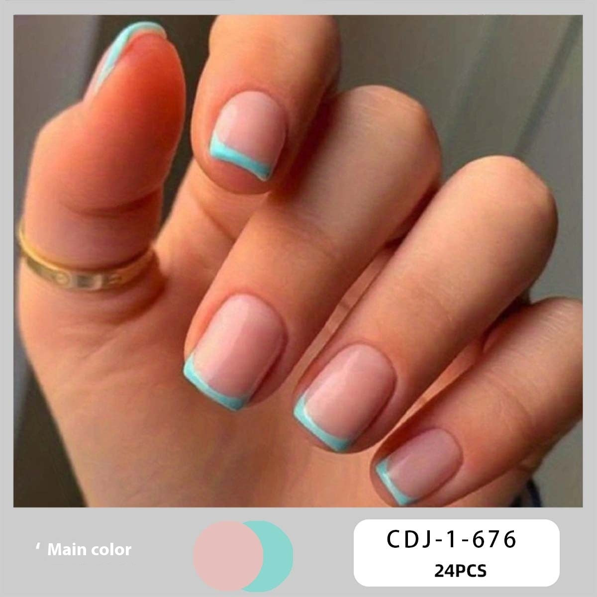 Women's European, American And French Style Pieces Fake Nail Patch