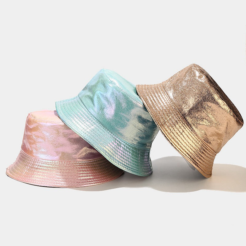 New Lacquer Leather Fisherman Hat Female Creativity