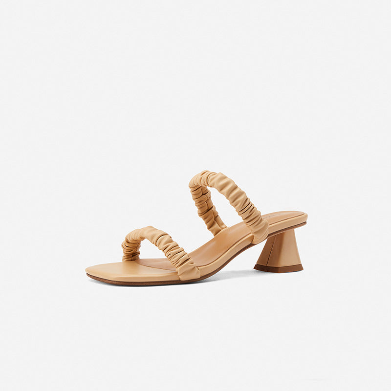 New Holiday Style Broadband Lazy Mid-heel Women's Shoes