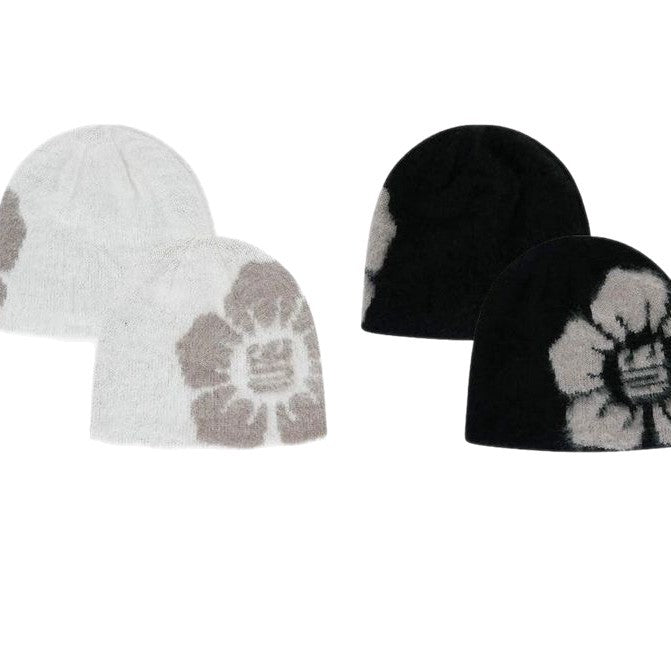 Europæiske og amerikanske blomster Varm strikket hue Efterår og vinter Jacquard-ærmekappe