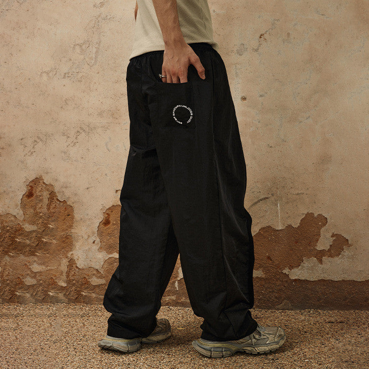 Stitching Embroidery Craft Retro Casual Sports Pants