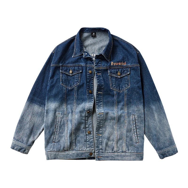 Fashion Trend Gradient Denim Jacket