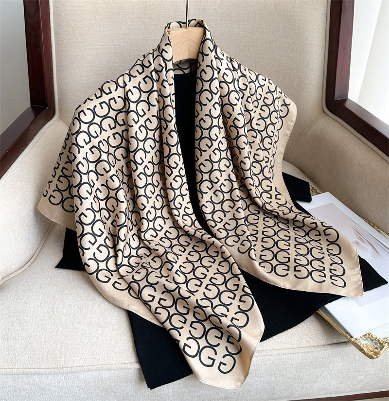 Fashion Printed Silk Scarf Twill Silk High Quality Square Scarf