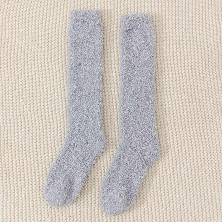 No Hair Loss Coral Velvet Knee Socks For Children To Thicken And Keep Warm