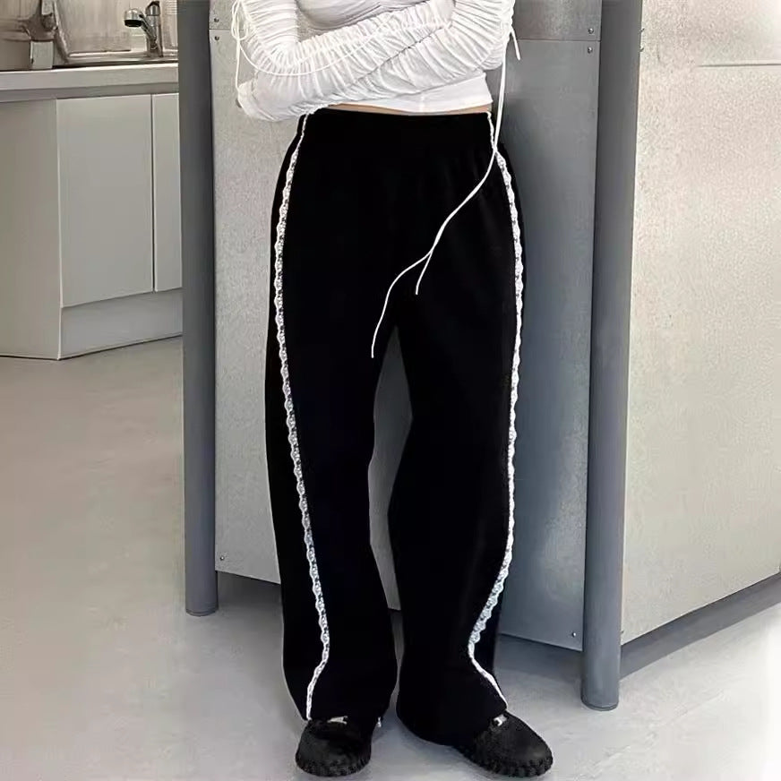 Women's Casual Lace Pocket Sports Casual Pants