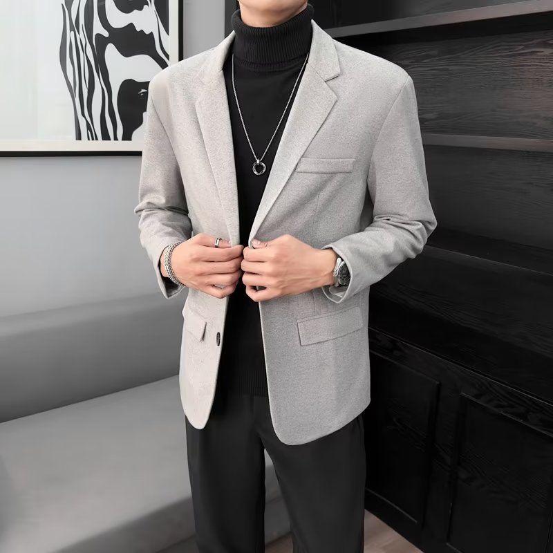 Men's Korean Casual Versatile Solid Color Jacket