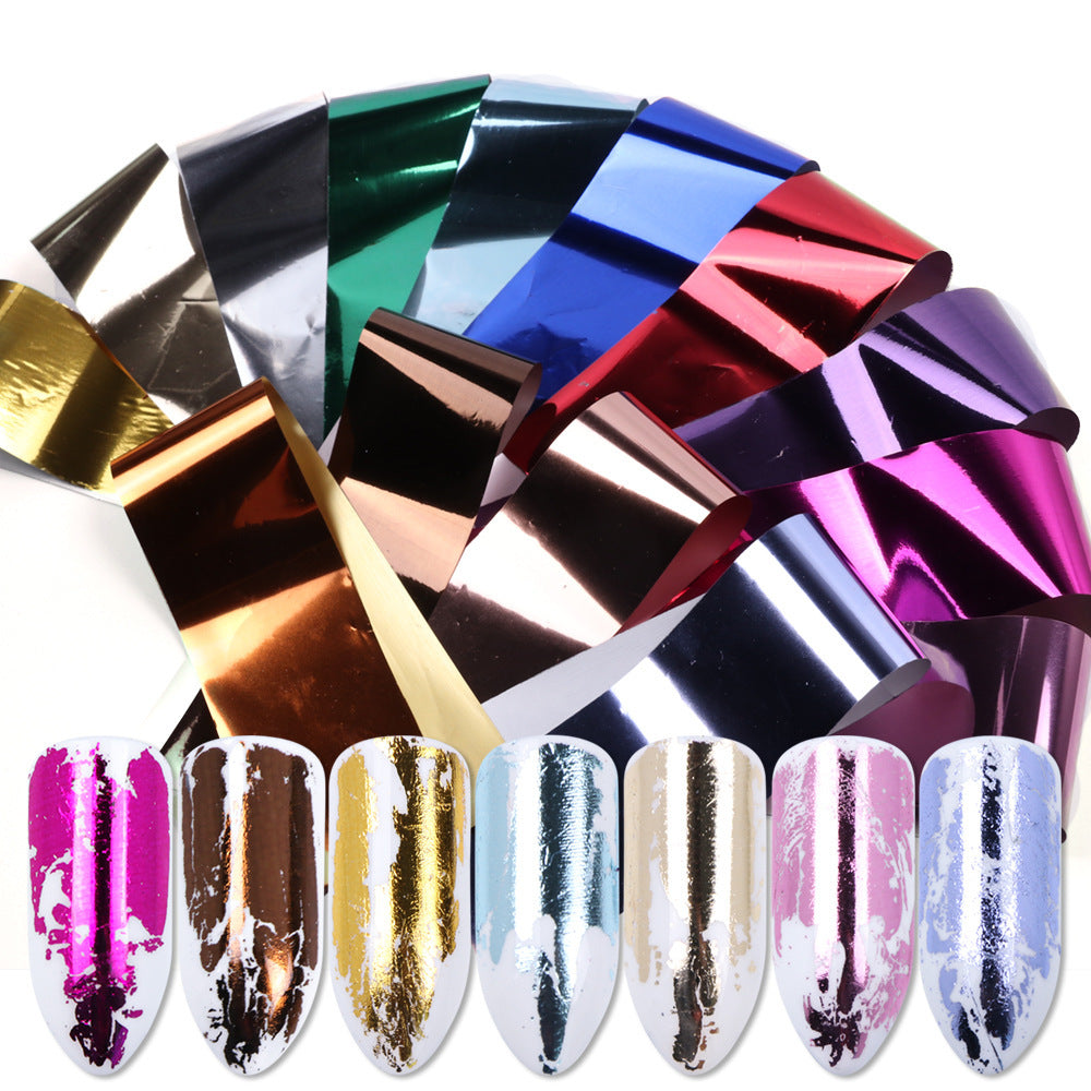 Colorful Laser Space Laser Rose Metal Nail Sticker
