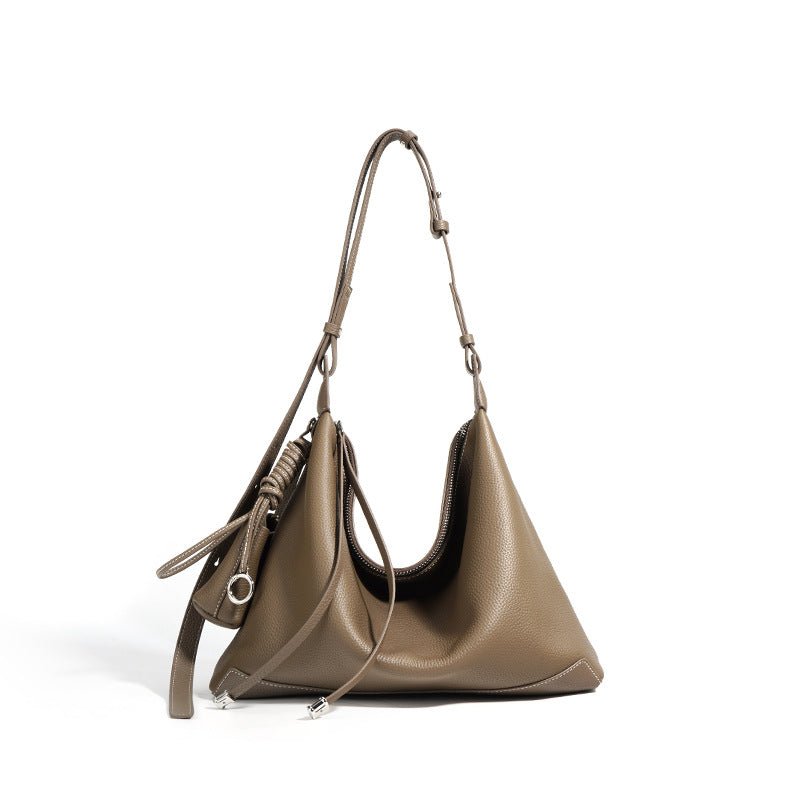 Leather Women's Casual Zip Crossbody Bag