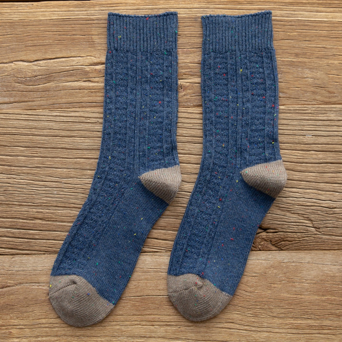 Tube Socks Retro Mori Style Color Matching Thick Thread Wool