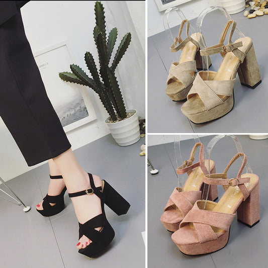 Fish mouth thick sandals