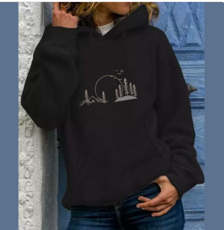 Hooded Solid Color Versatile Loose Student Hoodie Youth Casual
