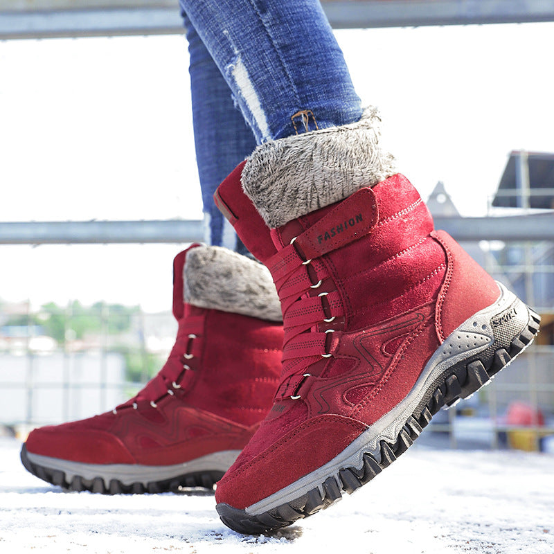 Mid-tube Hiking Shoes Cross-border Thick Cotton