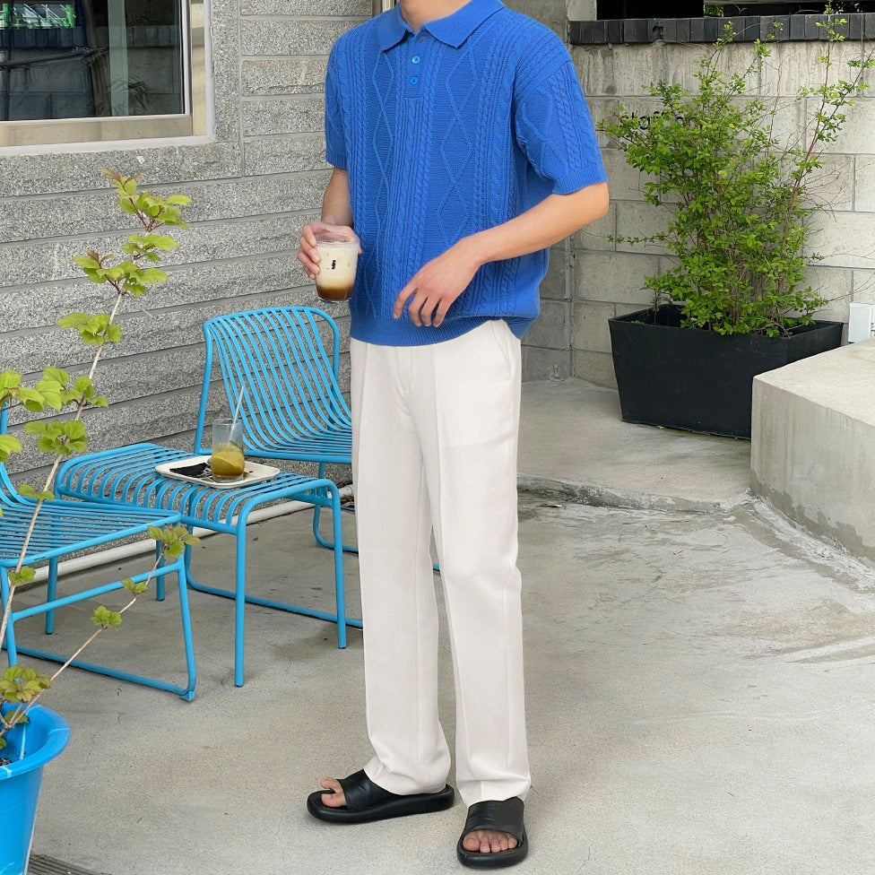 Men's Summer Loose Lapels T-shirt Sweater