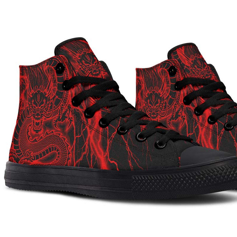 Men's And Women's Fashion Color Printing High-top Canvas Shoes