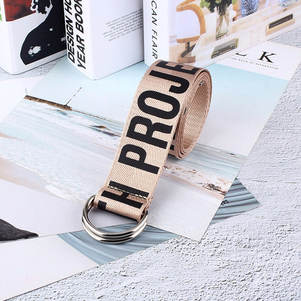 Women's alphabet canvas belt