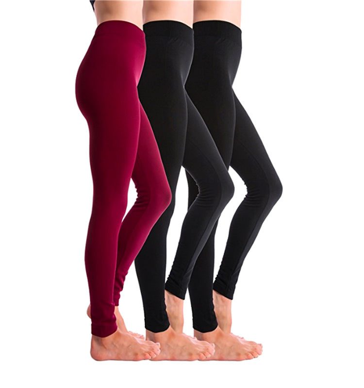 Superstræk Sømløse Strikkede Børstede Leggings