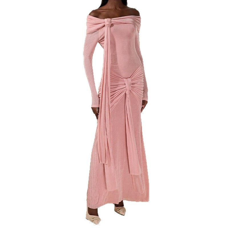 Off-Shoulder Ruched Cross-Fit Etuikjole til kvinder