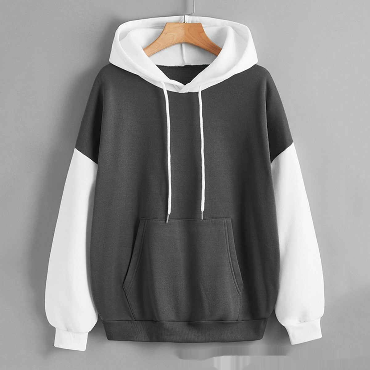 Women's Hooded Spring And Autumn All-match Coat Casual Loose Patchwork Top Fashion