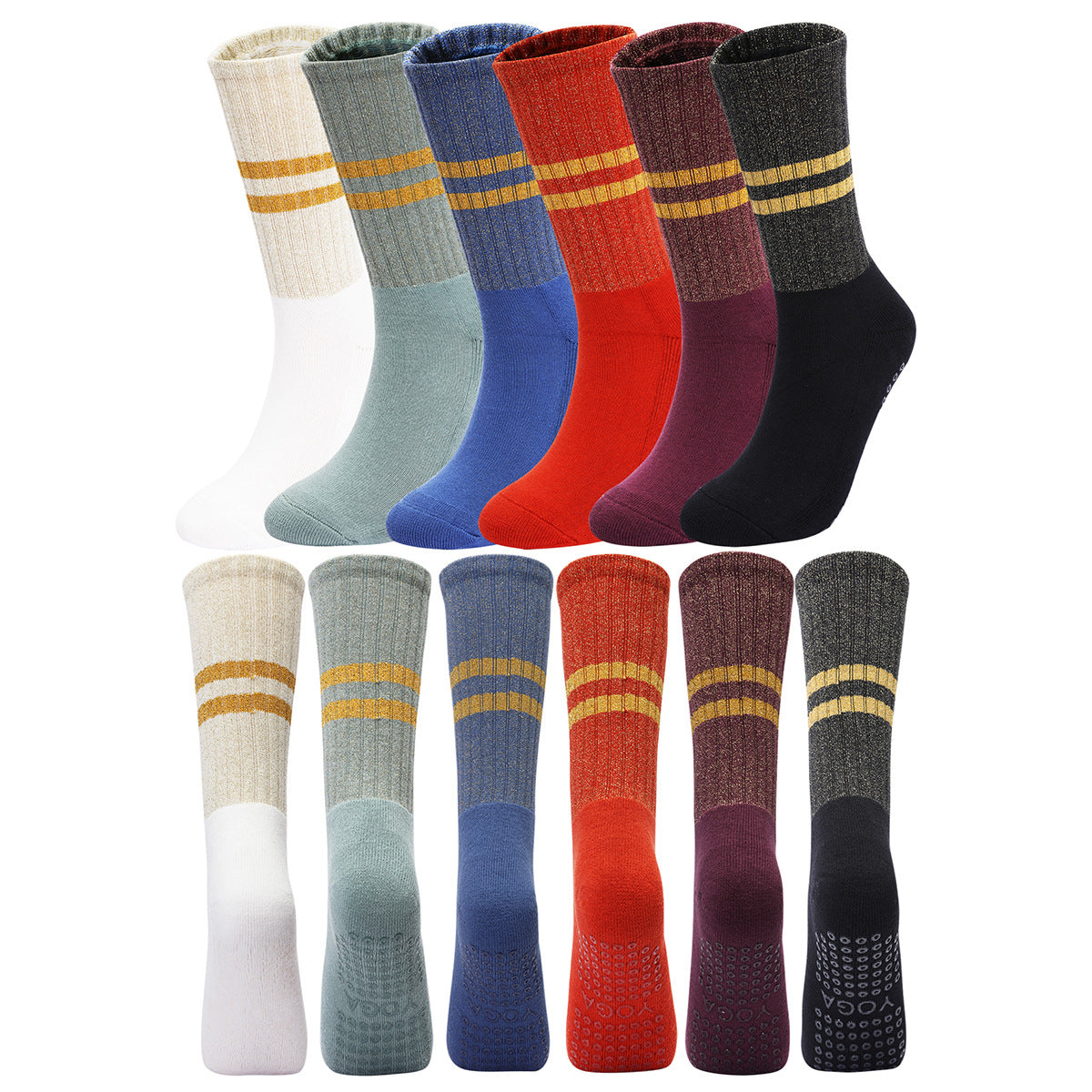 Women's Autumn And Winter Long Tube Terry Non-slip Aerobics Socks