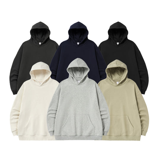 Single-layer Fleece-lined Hooded Sweater Loose Casual Top