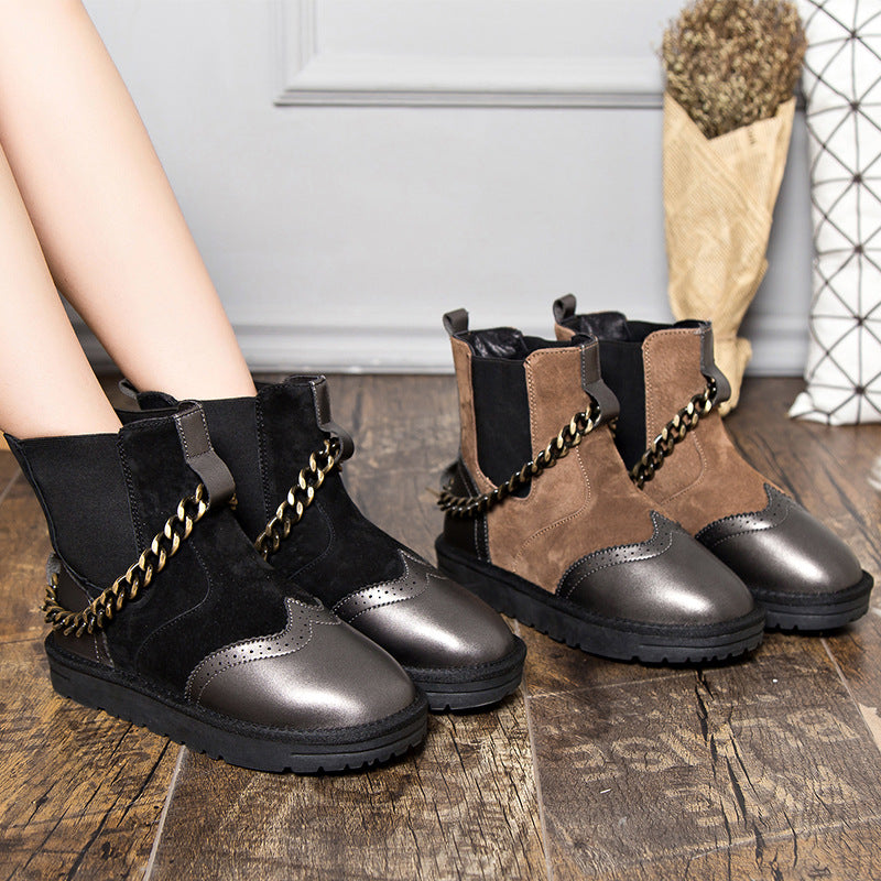 Wool Warm Shoes Middle Tube Breathable Rubber