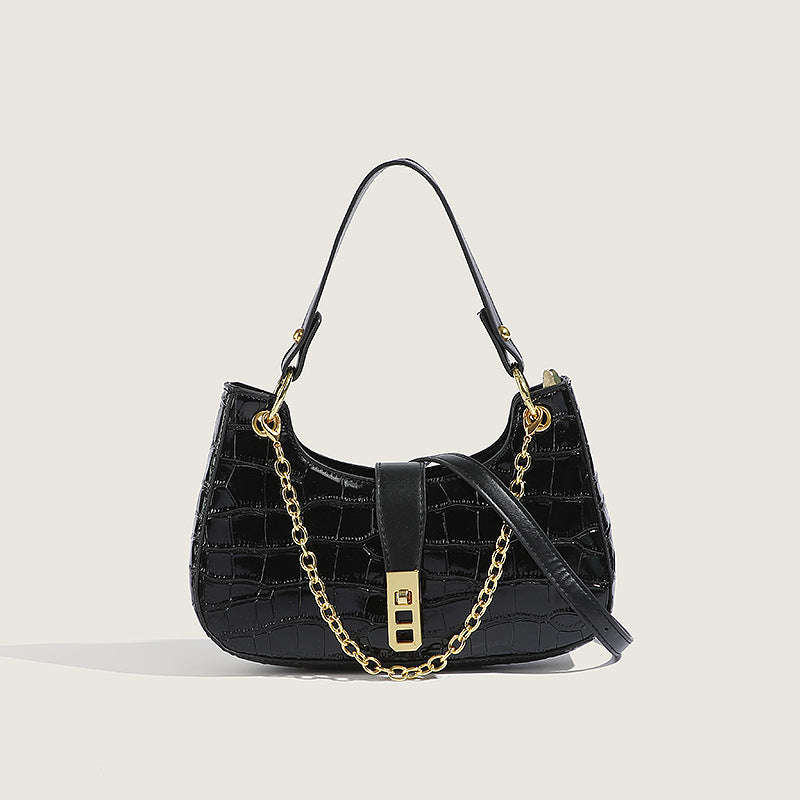 Fashionable Stone Pattern High-grade Shoulder Underarm Small Square Bag