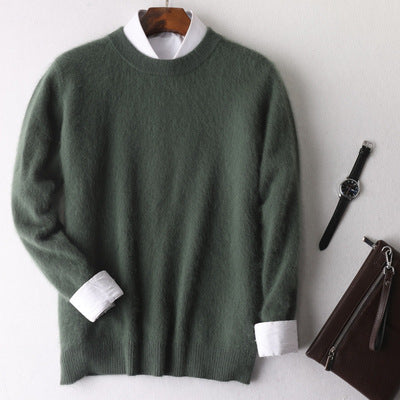 Autumn And Winter New Cashmere Men's Round Neck Loose Thick Mink Sweater