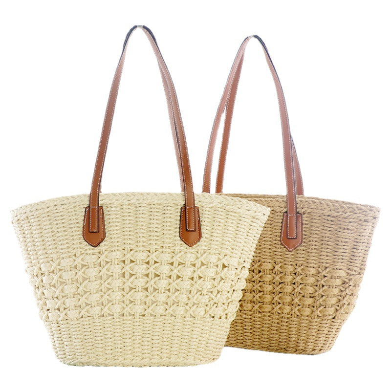 Women's Fashion Minimalist Hollow Paper Rope Straw Bag