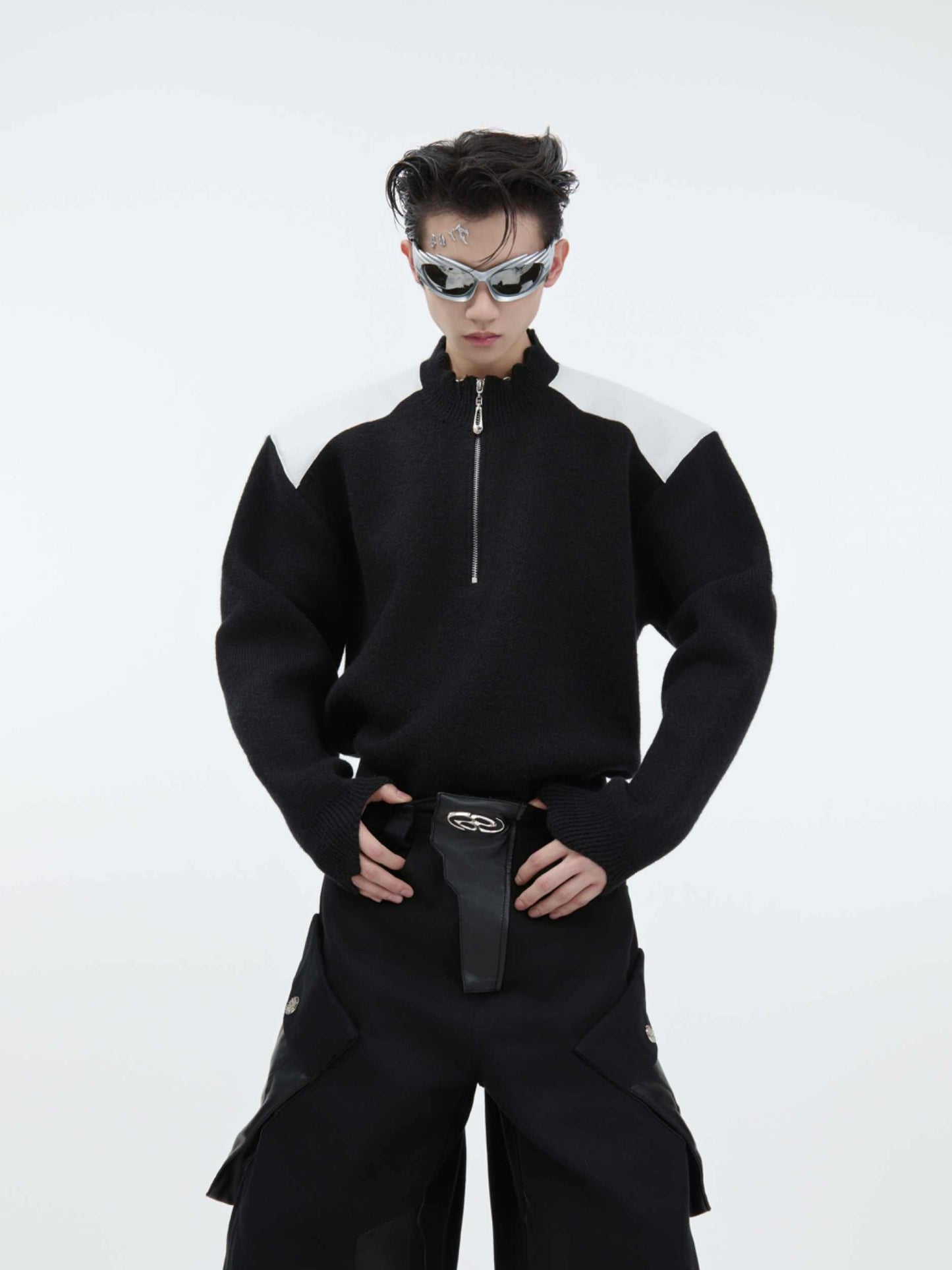 Winter Niche Deconstruction Splicing Knitwear
