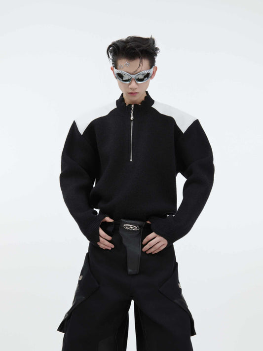 Winter Niche Deconstruction Splicing Knitwear