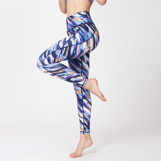 Tie-dye printed yoga pants
