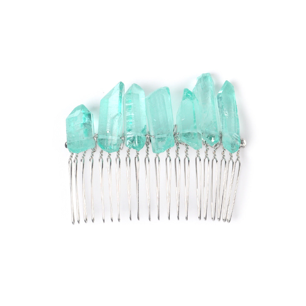 Handmade iron wire wound natural stone hairpin