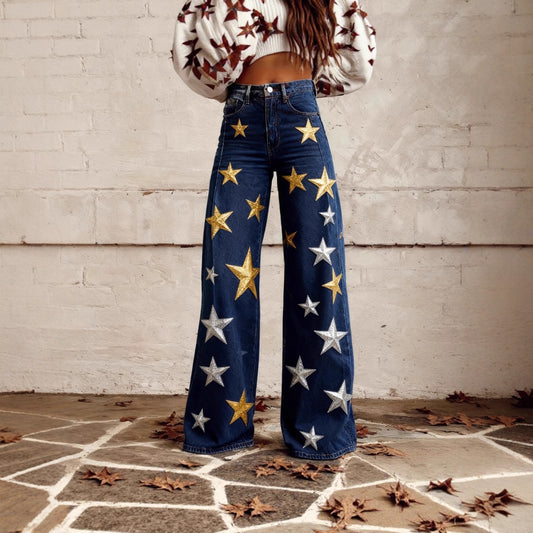 Slim-fit Twill Faux Denim Jeans Casual And Versatile