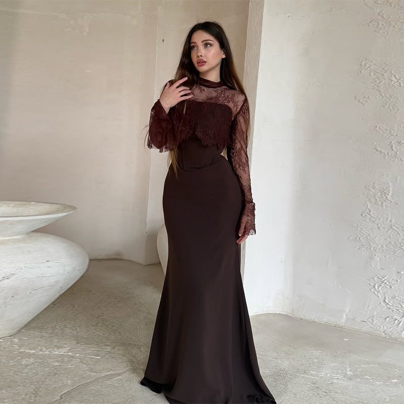 Women's Fashion Lace Slim-fit Sheath Dress