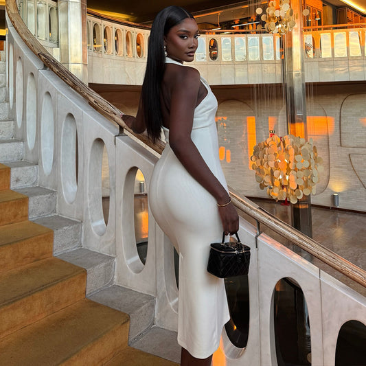 Women's Sleeveless Halterneck Elegant Dress
