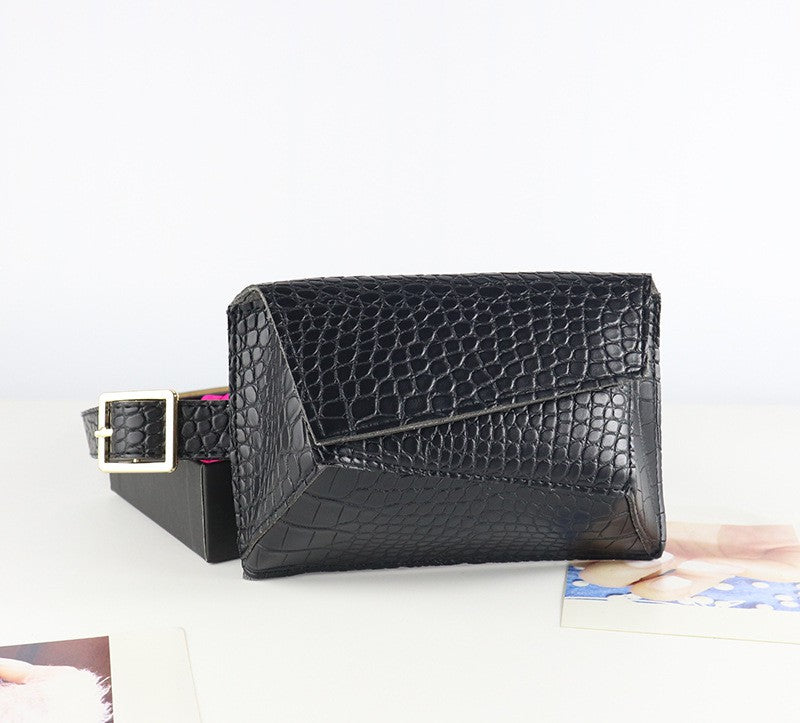 Fashion all-match irregular trapezoid belt waist bag