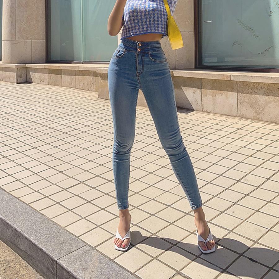Hip-lifting Tight-fitting Denim Women's Slim And Tall Buttocks Elastic Nine-point Pencil Pants