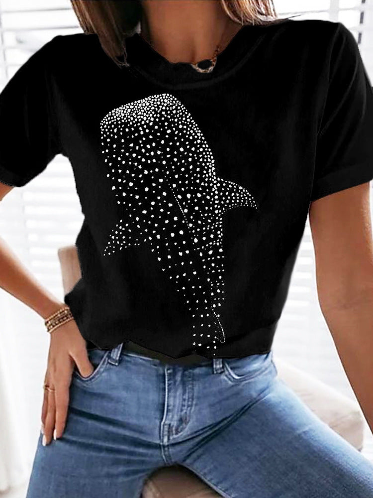 Printed Street Fashion Klassisk Hip Hop Rundhals T-shirt