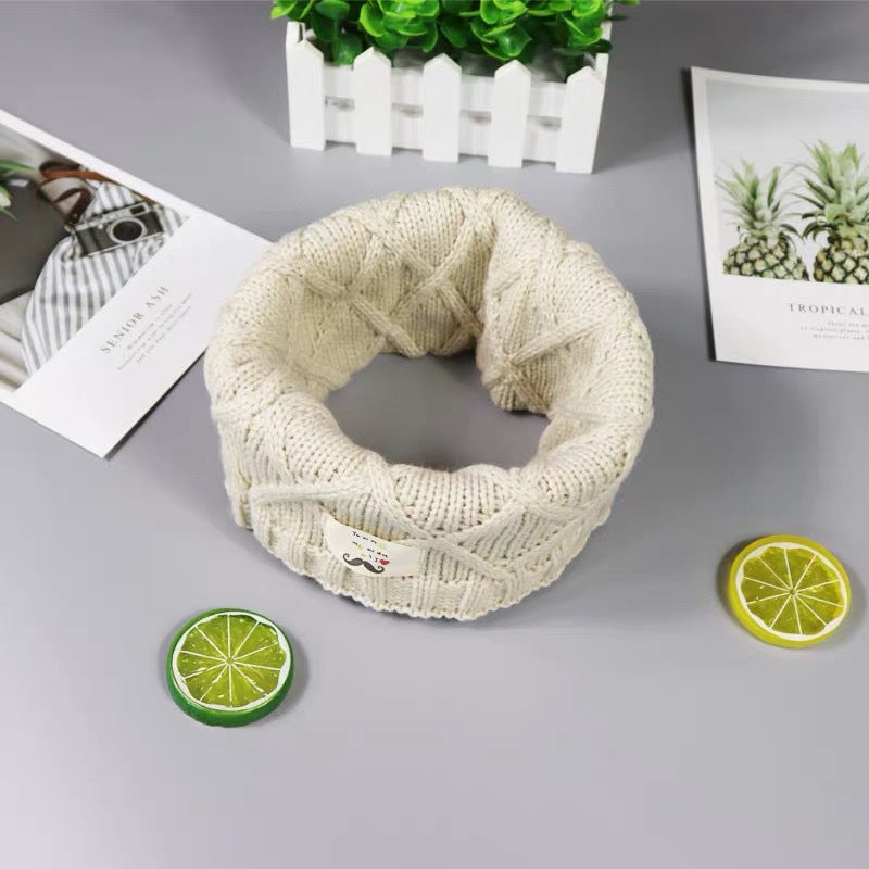 Boys and girls' knitted wool thickened collar