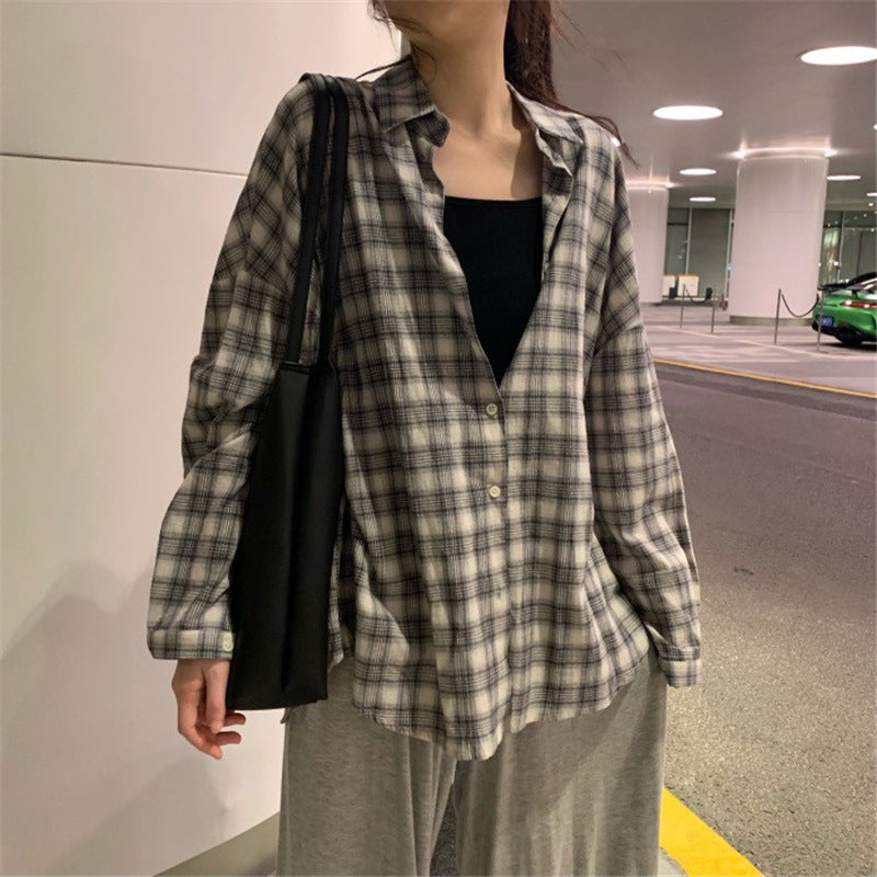 Loose All-matching Student Japanese-style Retro Hong Kong Style Long Sleeve Top