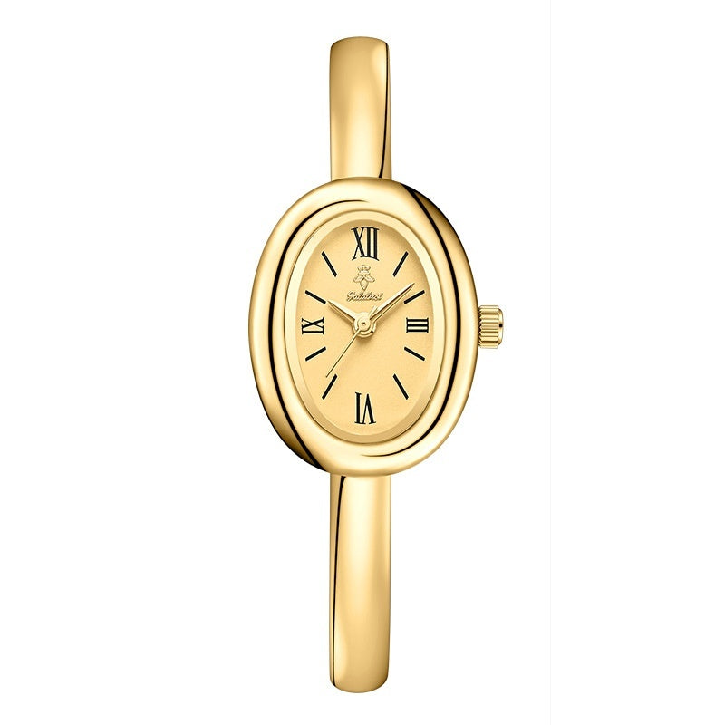 Dame multifunktionelt ovalt retro quartz-ur