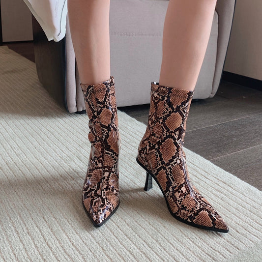 Retro Skinny High-heeled All-match Stiletto Boots