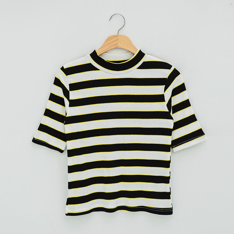 Short-sleeved Cotton Korean Version Slim Bottoming Shirt Half Sleeve Top Ins Tide