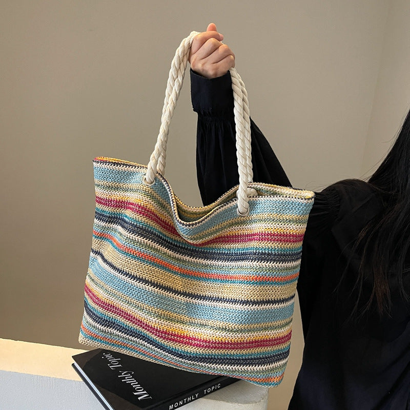 Straw Woven Large Capacity Woven Shoulder Bag