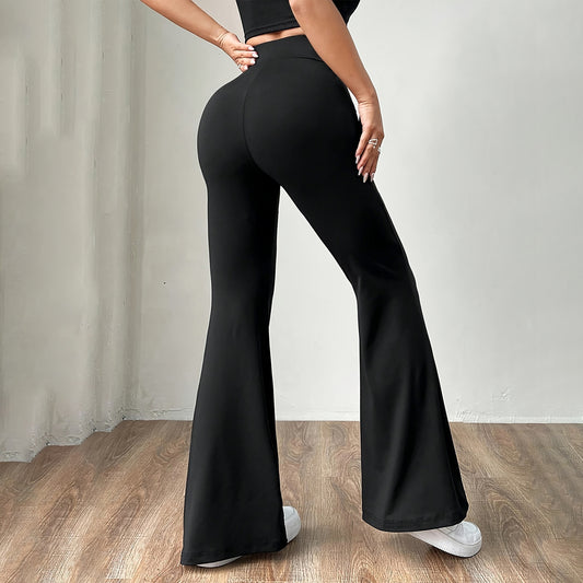 Women's Casual High Waist Hip Lift Bootcut Trousers