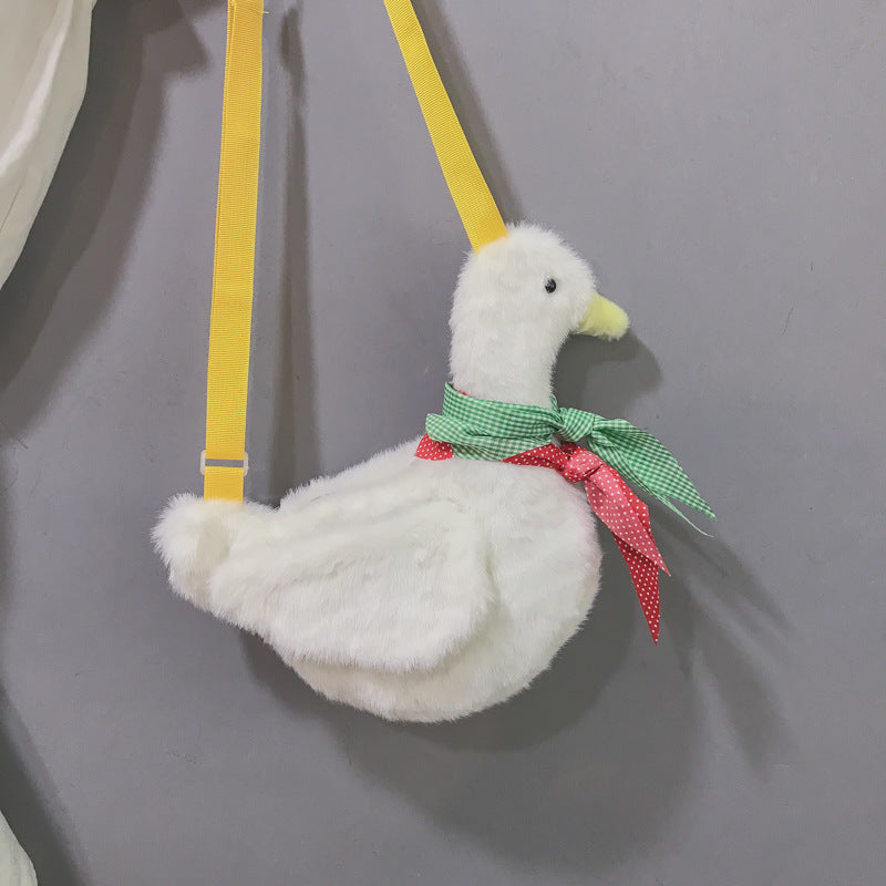 Plush duck shoulder bag