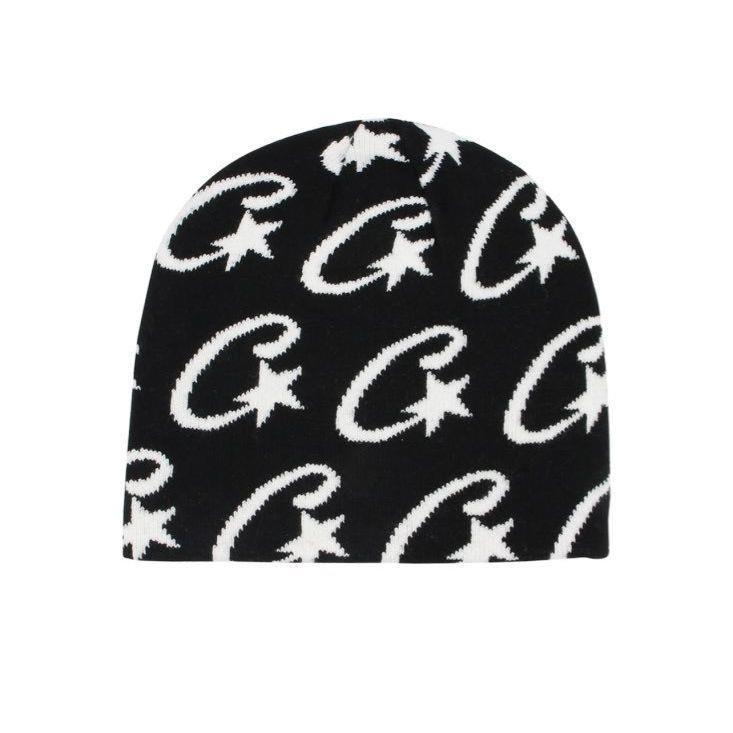 Varm strikket hue uld hiphop-trend mode-beanie hot girl-gadebogstaver jacquard