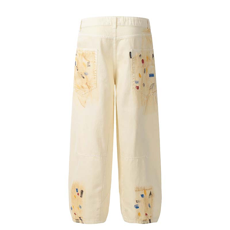 High-Street Retro Spray-Painted Splatter Pants