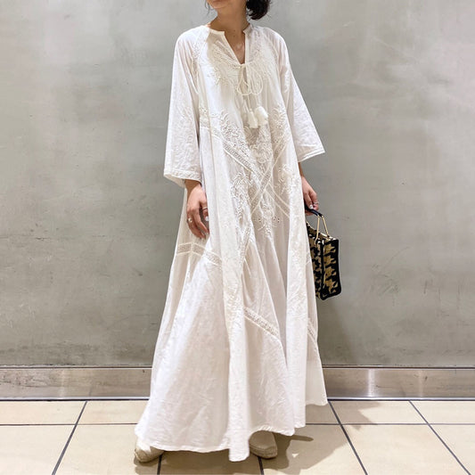 Retro Japanese-style Elegant Loose-fitting Lace-up Dress For A Ladylike Look
