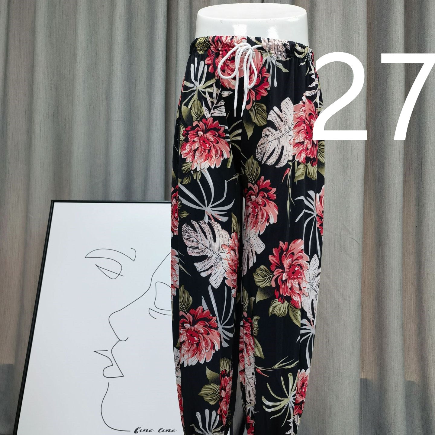 Women's Loose Drawstring High Waist Lantern Slacks